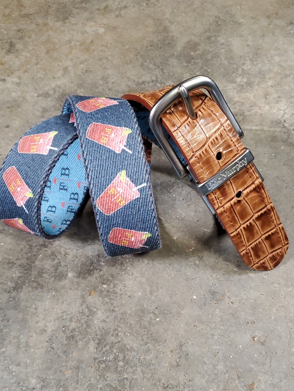Doc Murphy Fernandina Beach Reversible Brown Croc-Embossed Leather Strap Size 33